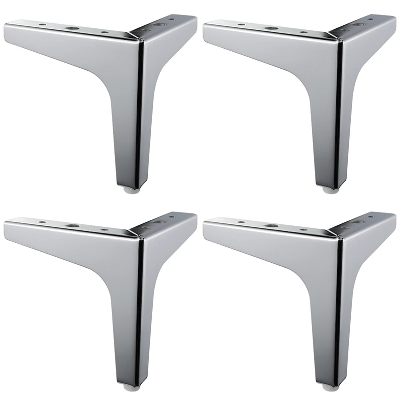 

4 Pieces Of Triangular Metal Furniture Legs Support Silver Coffee Table Legs Sofa Legs Furniture Accessories Foot Bed Riser