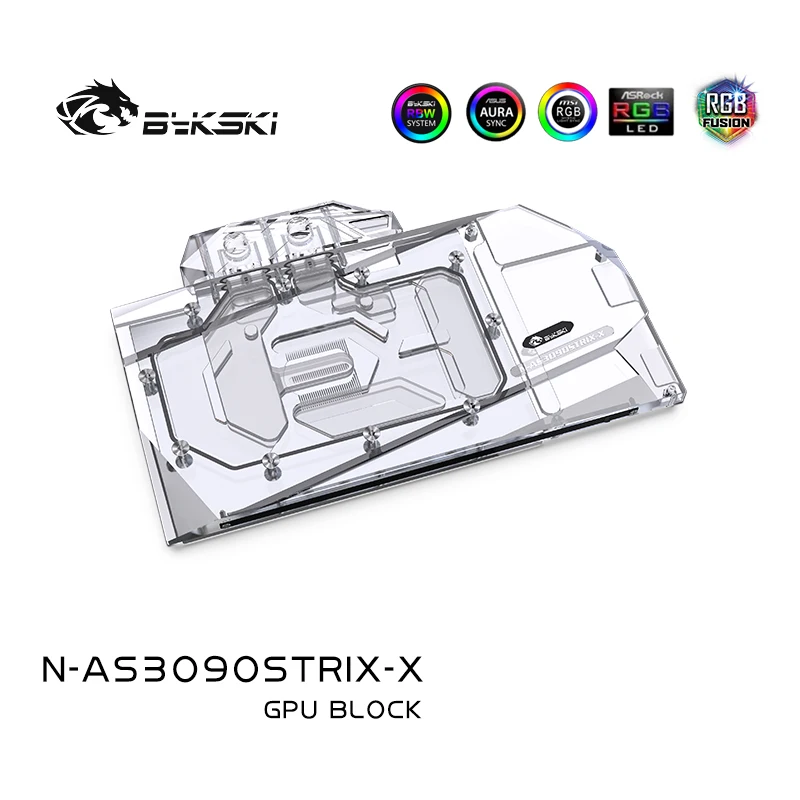 

Bykski Water Block use for ASUS ROG RTX3080 3090 STRIX GPU Card / Copper Block / Backplate RGB A-RGB AURA/AIC GPU CARD