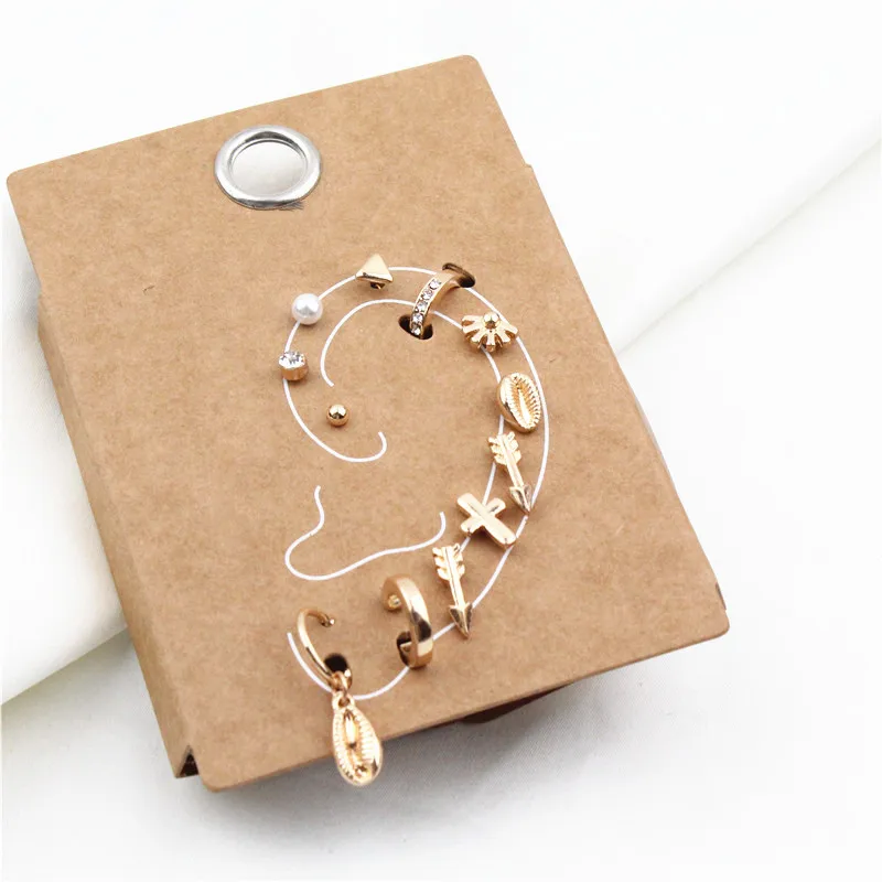 12 шт./партия, серьги-гвоздики со стрелками в виде креста, набор для женщин, богемная Геометрическая Хрустальная ресница, серьги-гвоздики, украшения оптом