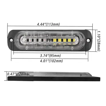 

Warning Emergency Light Beacon Amber/White 10-LED Strobe Flashing 12V 24V