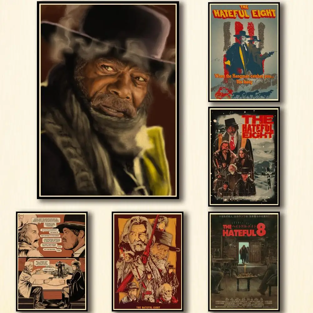 24 дизайна по мотивам фильма Квентин «восемь человек», наклейка для дома, художественная живопись, наклейка на стену для кофейни, бара