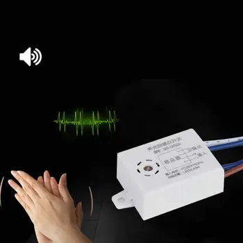 

220V Voice Control Light Sensor Intelligent Auto On Off Lamp Switch 1-40W Smart 37MD