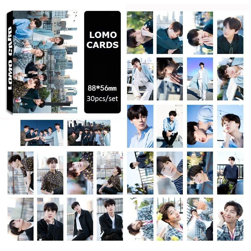 [MYKPOP] KPOP LOMO Cards 30 шт Подарочная коробка набор: 5-й юбилей Набор для фото, KPOP Bangtan V JK Fans коллекция SA19110804