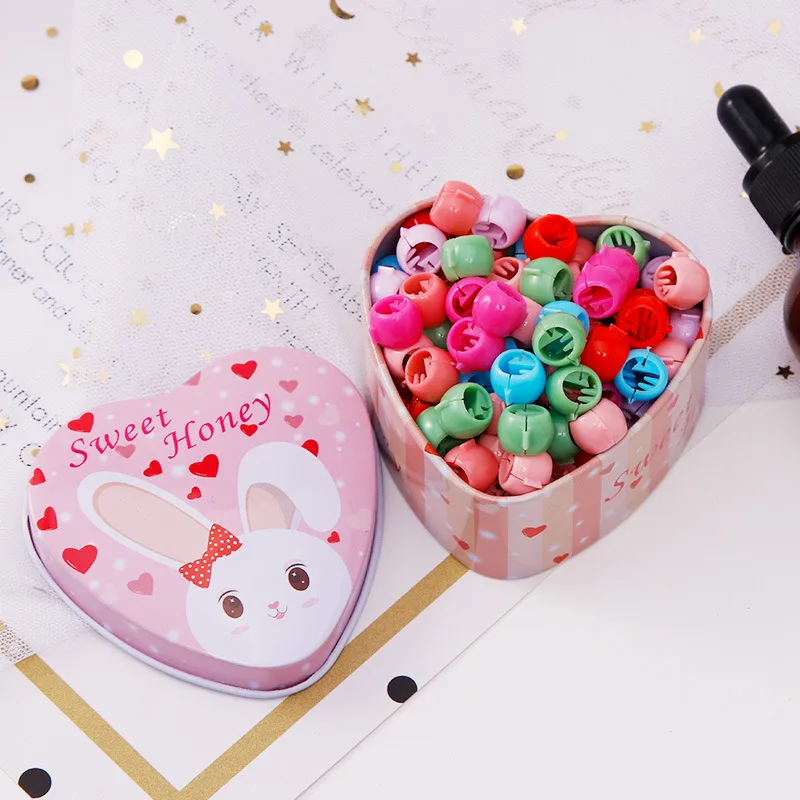 15Pcs/Box Girls Children Cartoon Flower Mini Claw Hair Clips Candy Color Mixed Color Hairpins Adult Kids Hair Accessories Boxed