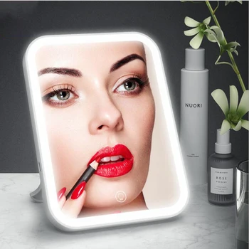 

2000aMH Portable Makeup Mirror LED Vanity Mirror USB Recharge Adjustable Table Lamp Brightness Dimmable For Man Women Dressing