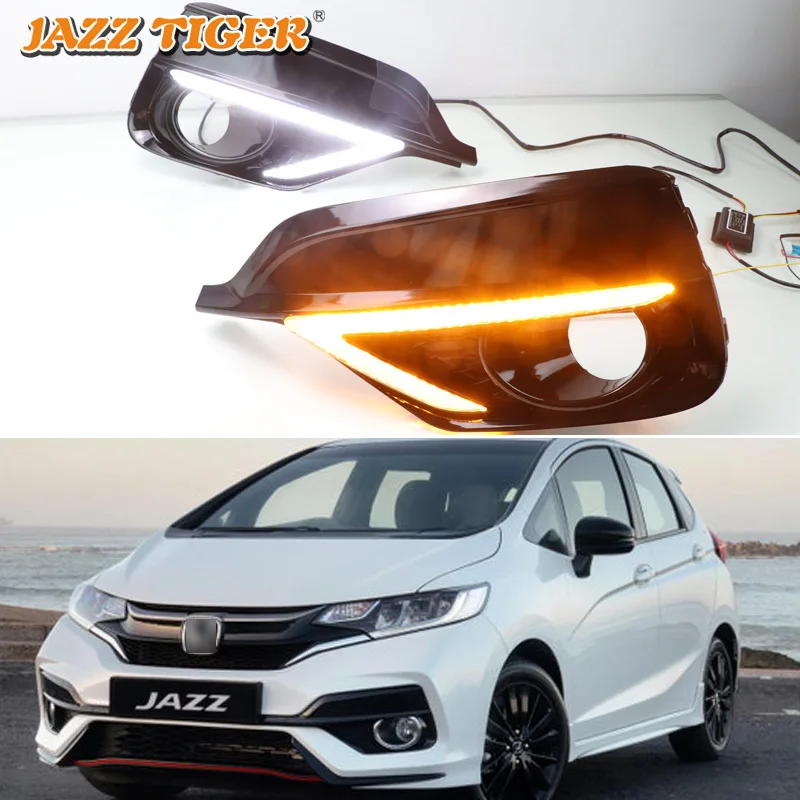Стайлинг автомобиля светодиодный Светодиодные ДХО для Honda Jazz Sport 2018 2019 дневные