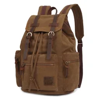 vintage canvas Backpacks Men And Women Bags Travel Students Casual For Hiking Travel Camping Backpack Mochila Masculina 1