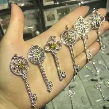 

XL TFB TTFF RLLEN Original 925 Sterling Silver Fashion Elegant Charming Key Chain Series Necklace Pendant DIY Jewelry.