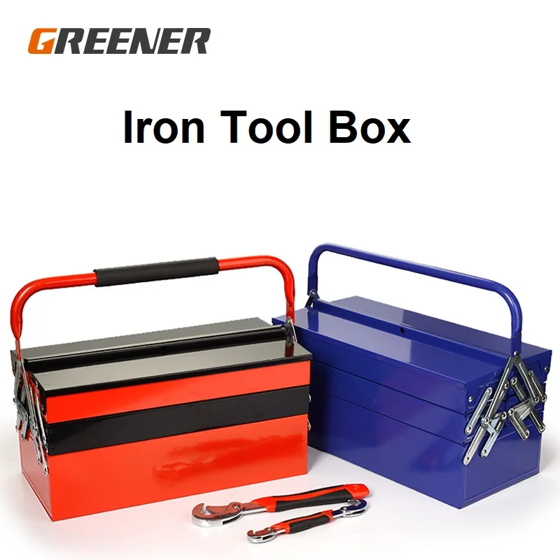 Iron Toolbox Suitcase Tools Box Professional Multifunctional Three
