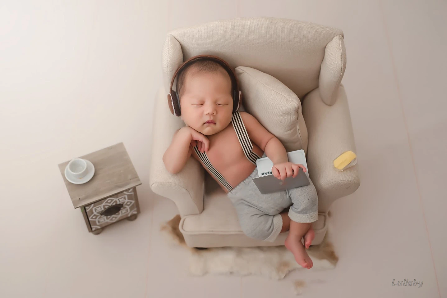 baby props mini notebook small computer headset newborn baby creative photo props studio shooting accessories