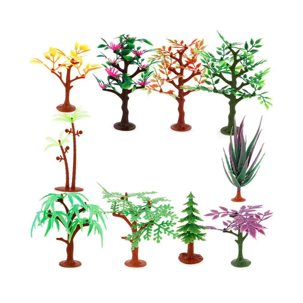 10pcs Trees Детский игровой коврик, напольная игра, детский коврик для ползания, 130*100 см, водонепроницаемый, для детей, дорожный знак, для парковки автомобиля, игрушки для мальчиков - Цвет: 10pcs Trees