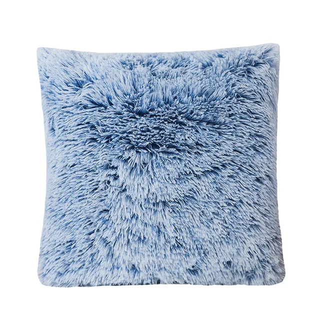 Double colour Long Fur Plush cushion covers Sofa kussenhoes coussin decoration decorative throw pillowcase travesseiro cojines Coussins Cocooning.net