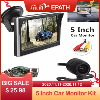 

5.0 Inch Car Monitor TFT LCD 800*480 Digital Color Screen 2 Way Video Input For Rear View Backup Reverse Camera DVD VCD DC 12V