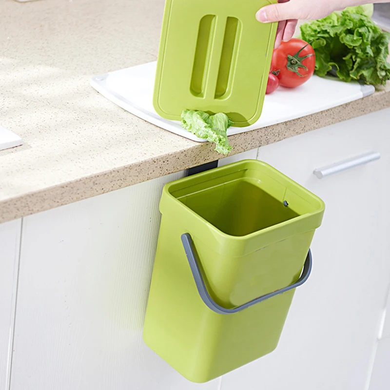 Absoluut bezorgdheid Trots Vuilnisbak Met Deksel Onder Gootsteen Groene Prullenbak Plastic Afval Mand  Opknoping Afvalbak Voor Badkamer/Kantoor, afval Compost Bin Voor K| Afvalbakken| - AliExpress