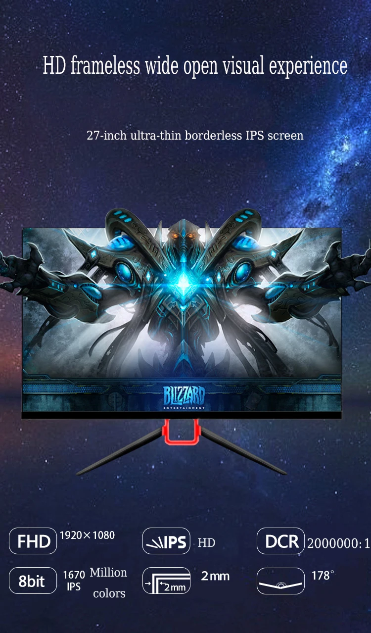 DASKA 27 дюймовый ультра-тонкий HD 1920*1080 178 ° 2 м/с HDMI VGA компьютерный монитор ips защита глаз игровой офисный ЖК-дисплей игровые мониторы могут