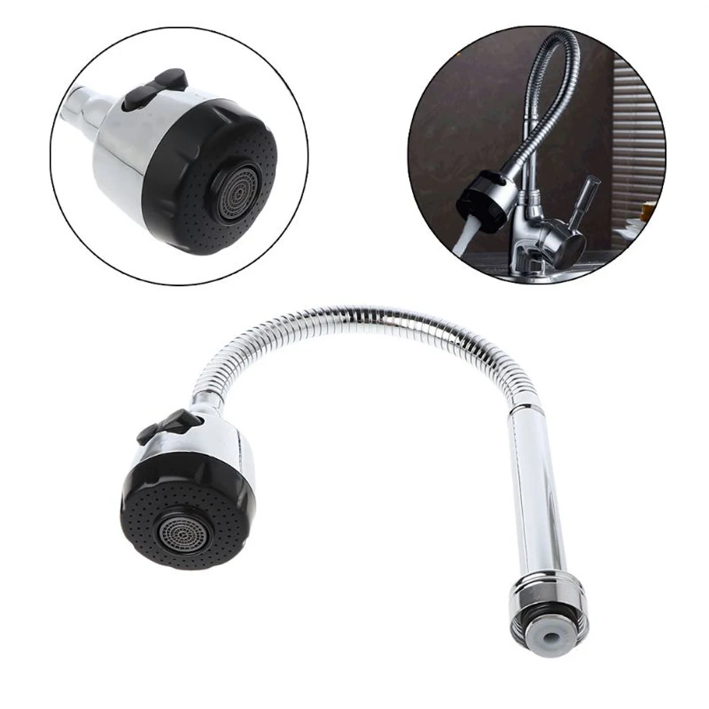 Kitchen Bar Faucet Hose Double Hole Water Stainless Steel Replacement Tap