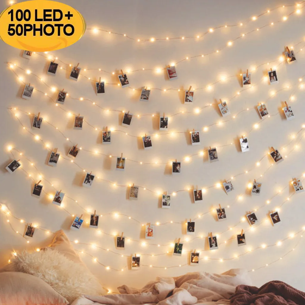 СВЕТОДИОДНАЯ Гирлянда для фотографий 10 м 100 светодиодов|Осветительные гирлянды| |