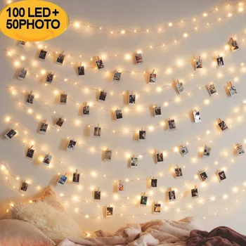 

10M 100LED Light String for Photo Clip Decor Fairy String Lights Chain Battery Christmas Copper Wire Lamp Creative Decors #15