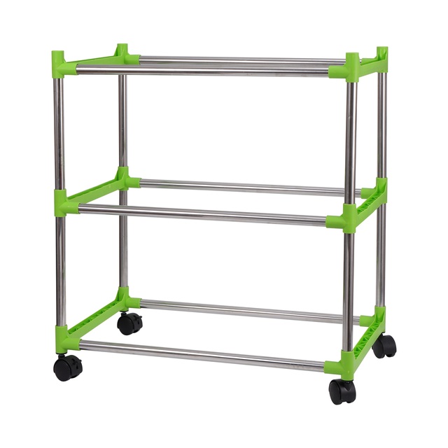 Vegetable Tray Assembly Frame Stainless Steel Tube Bean Sprout Nursery Tray Shelf Universal Wheel DIY Planting Rack