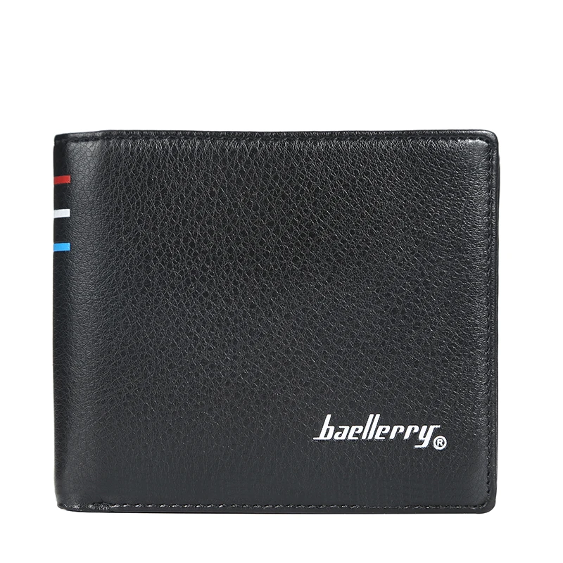 

Men short multi card position horizontal wallet fashion litchi soft ticket clip