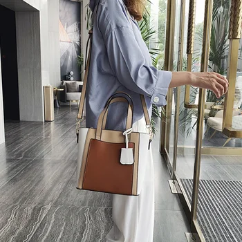 

2020 new ladies handbag fashion PU leather ladies handbag solid color messenger bag shoulder bag ladies bag
