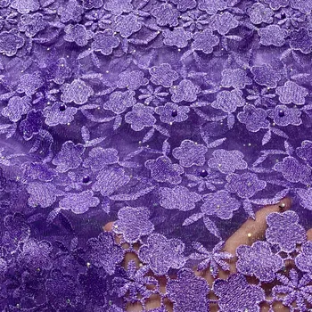 

2020 Latest Nigerian Laces Fabrics High Quality African Laces Fabric For Wedding African french tulle net lace with stones