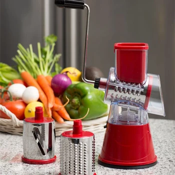 

Manual Vegetable Cutter Safe Slicer Kitchen Accessories Multifunctional Round Mandoline Slicer Potato Cheese Kitchen Gadgets J24