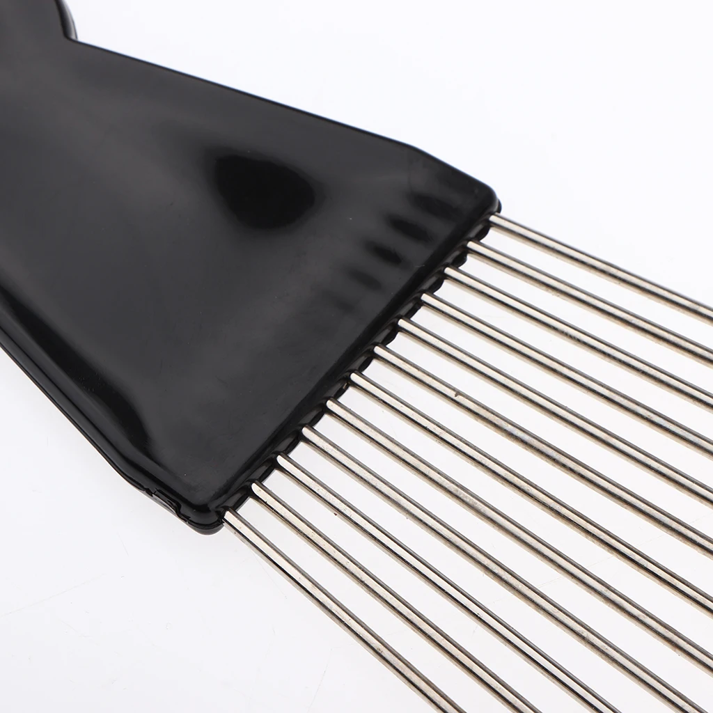 Professional Black Salon Barber Hair Styling Afro Pick Brush Wig Braid Hair Man Styling Comb Metal Lift