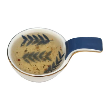 

Set of 2 Mini Ceramic Dipping Sauce Dip Bowl Dishs With Handle Porcelain Dishes & Plates 10ml