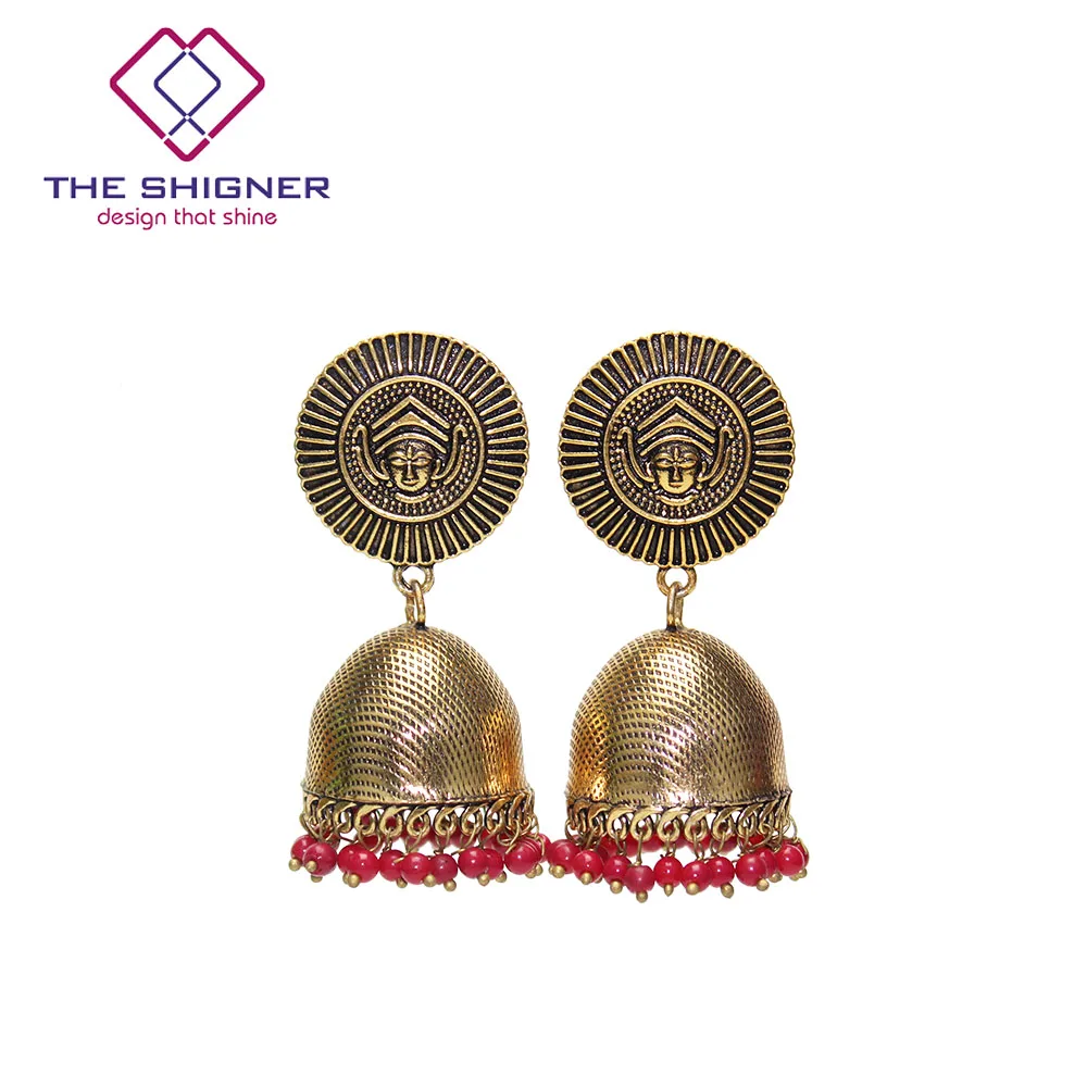 THE SHIGNER античные этнические индийские Золотые птичьи клетки Jhumka Jhumki серьги индийские классические племенные традиционные висячие серьги ювелирные изделия