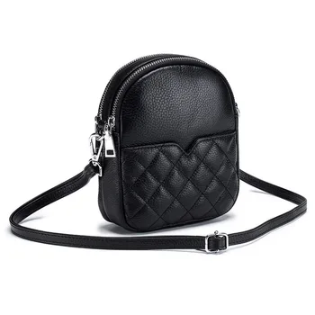 

Women new leather double-layer zipper solid color wallet multifunctional messenger bag large capacity mobile phone storage bag