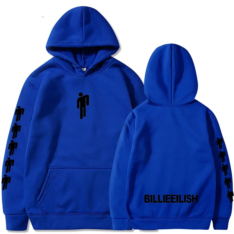 Blue 01 Billie Eilish, модные толстовки с принтом для мужчин/женщин, толстовки с капюшоном и длинным рукавом,, повседневные трендовые уличные толстовки - Цвет: Blue 01