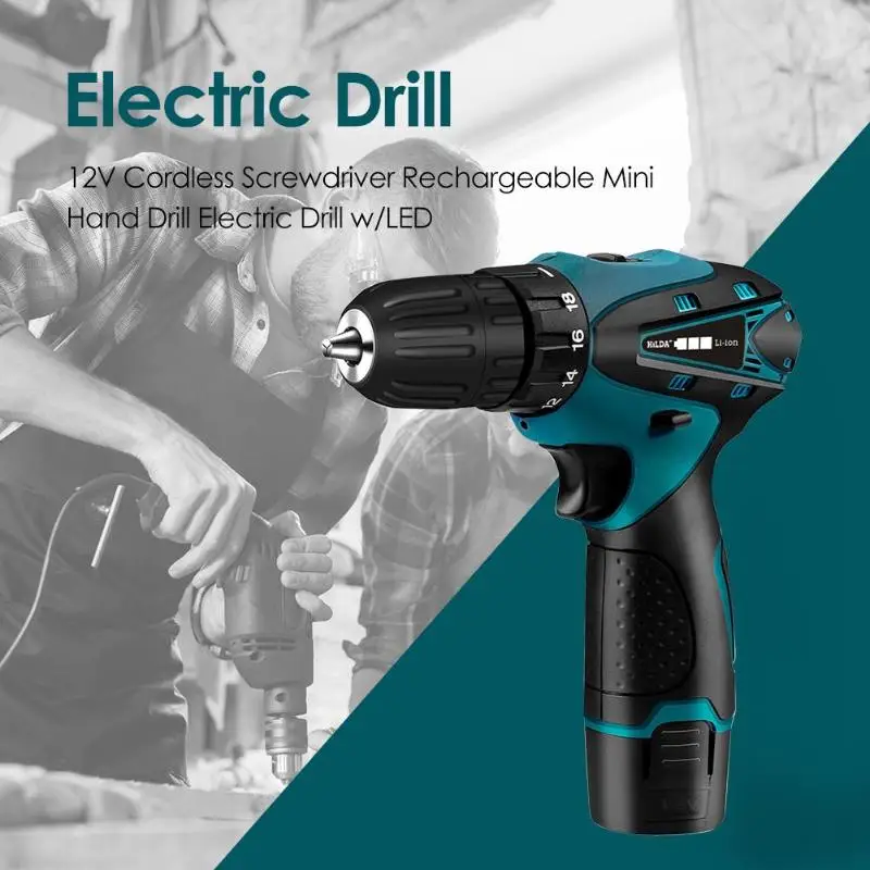 12 В Беспроводная электрическая отвертка перезаряжаемая мини ручная дрель с
