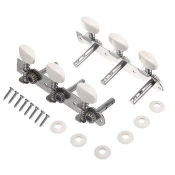 

2pcs Silver Steel Guitar Machine Head Tuner Tuning Key Peg Locking Tuners Electric Guitar Tool with 8 Screws