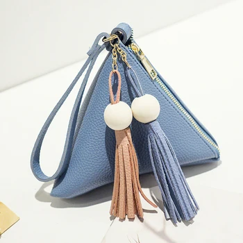 

Women's Fashion Triangle Small Handbag Tassel Messenger Bags Clutch Tote Purse