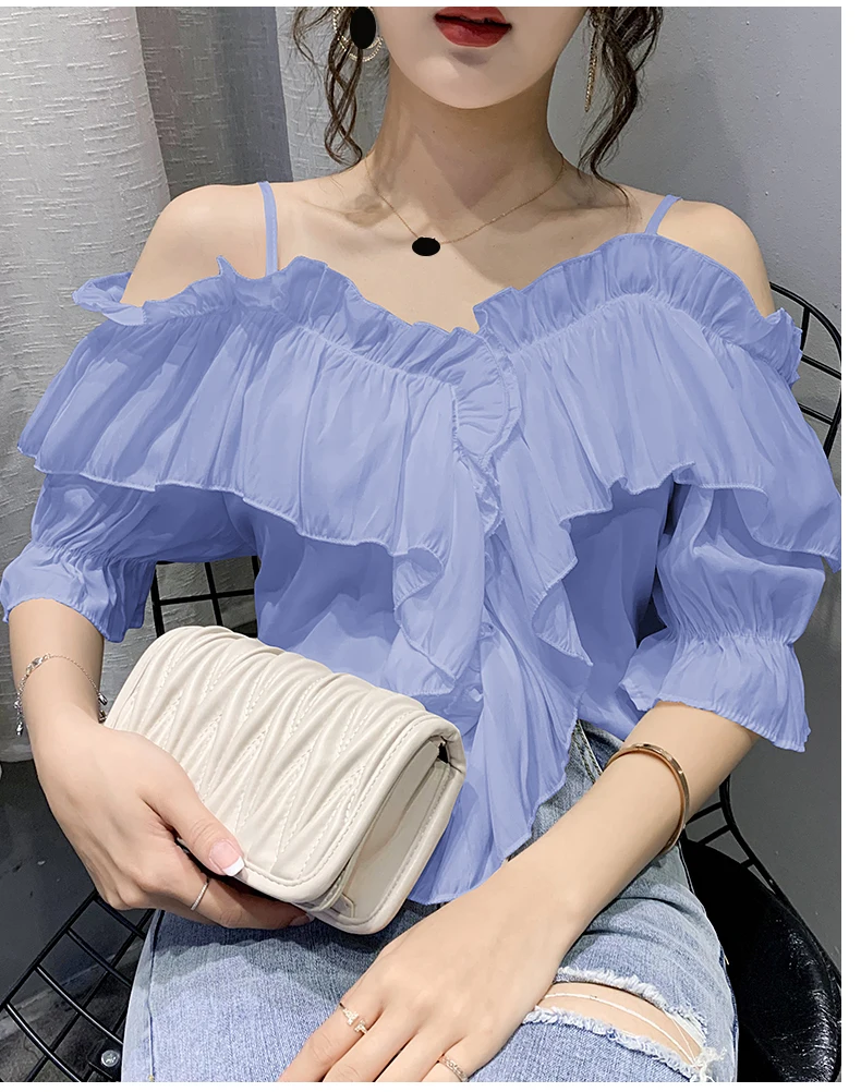 strapless chiffon ruffle top