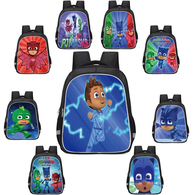 

40cm PJ Masks School Backpack Cartoon Print Thick Breathable Large Capacity Pj Mask Student Bags Children Birthday Gifts 2S07