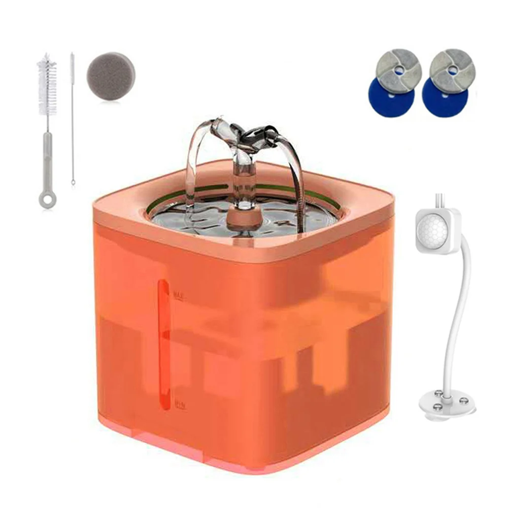 Automatic Cat Water Fountain With Faucet Dog Water Dispenser Transparent Drinkers For Cats Pet Drinking Bowl Filter Feeder