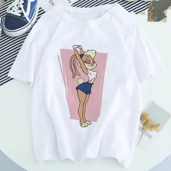 

Cartoon Bunny Graphic T Shirts Women Casual Short Sleeve Tee Shirt Femme Harajuku Fashion Tops Vogue Tshirt Women Clothes 2020