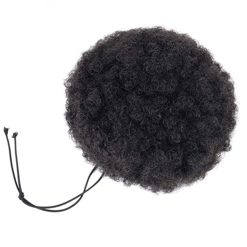 LUPU синтетический слоеный афро кудрявый шиньон короткие натуральные накладные волосы пучок шнурок обертывание конский хвост клип в наращивание волос - Цвет: 1B