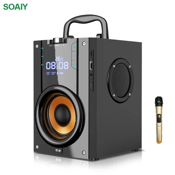 

2200mAh Outdoor Bluetooth Speaker Active Bass Stereo Microphone Music Player Clock LED FM Radio TF Card Wireless Subwoofer