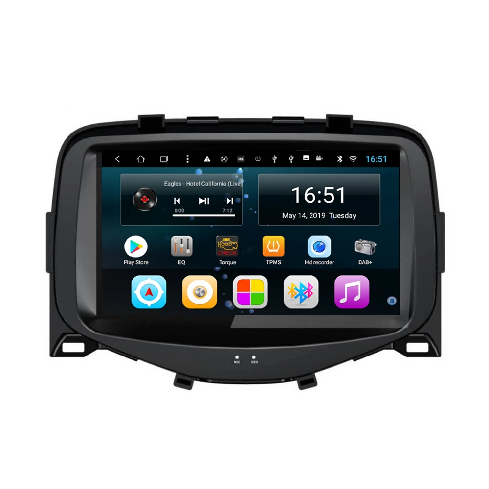 Автомобильная Радио USB vidio HD1080 фронтальная камера карта Мульти-сенсорный экран Точная gps навигация для Toyota aygo 7 дюймов Android 8,1
