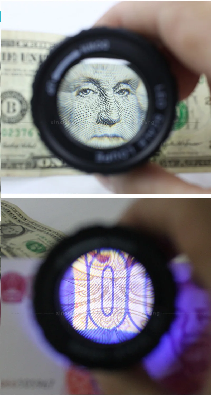 Cylindrical Scale Magnifier 30X Black/White HD Magnifying Glass With LED Lights Optical Glass 3 LED Magnifier Lupe Jewelry Loupe