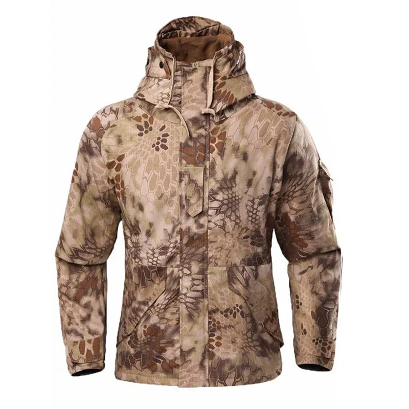 Desert Pyhton Jacket Военная форма, Военная рубашка, брюки для мужчин, Армейский Камуфляж, зимняя водонепроницаемая куртка, теплая одежда, тактическая одежда для охоты, женская одежда - Цвет: Desert Pyhton Jacket