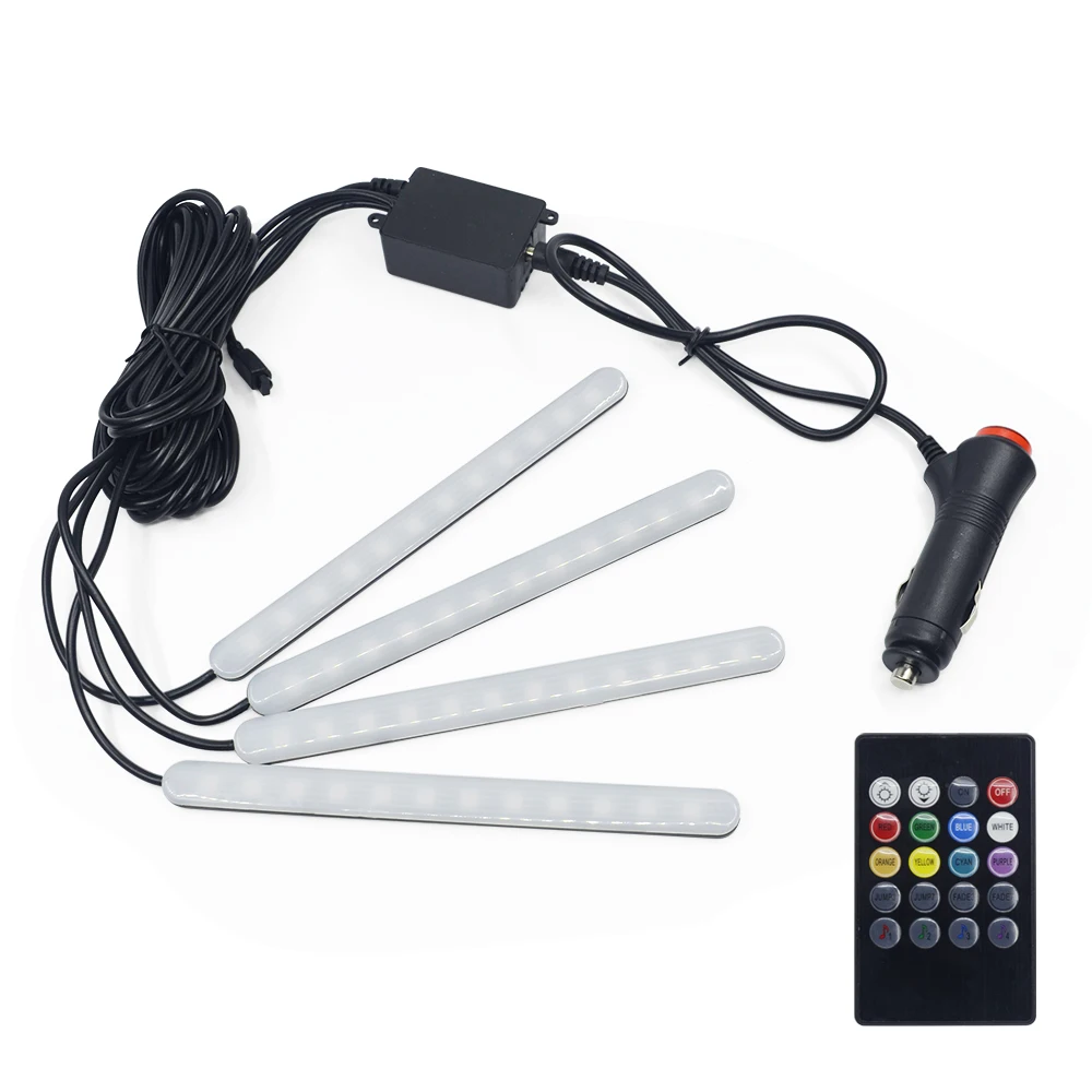 1 комплект* 4 шт. RGB тонкий последовательный гибкий светодиодный DRL12V для полоска-Фара дневного света с пультом дистанционного управления