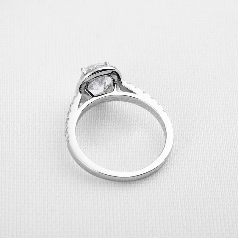 AINUOSHI классическое овальное Золотое кольцо Halo 14 K, цельное Золотое кольцо со стразами 1,25 CT, искусственный бриллиант, женские обручальные кольца