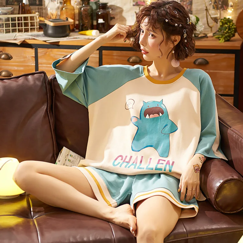 

C22380 # Little Monster Pullover LZ Short Sleeve Shorts Pajamas Homewear Set Series