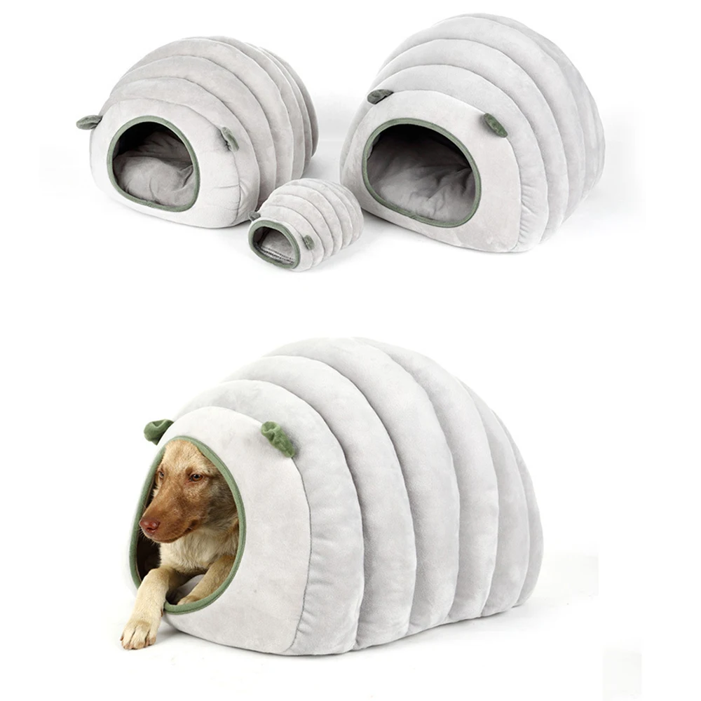 Winter Closed Pet Cat Dog House Dog Bed Caterpillar Kennel Hamster Cotton Soft Mat Puppy Cave 2