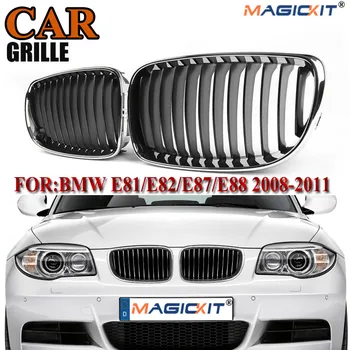 

MagicKit Pair Chrome+Black Front Kidney Grill Grilles For BMW E81 E87 1 Series 2008-2011