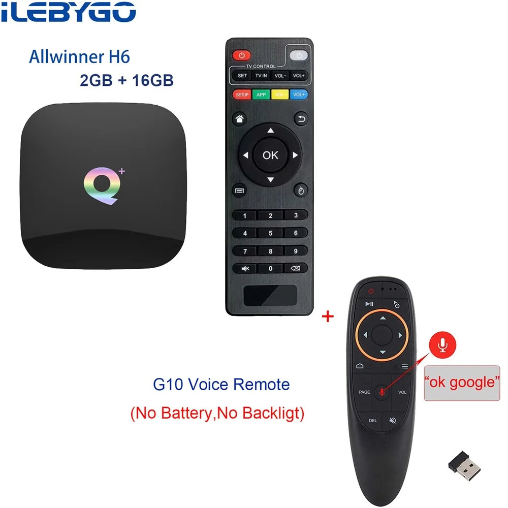 ILebygo Android 9,0 tv Box Smart 6K 4 ГБ ОЗУ 64 Гб ПЗУ четырехъядерный USB3.0 2,4 ГГц Wifi Playstore Youtube Q Plus телеприставка